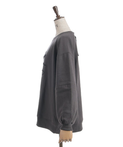 Zip Brushed Boa Logo Sweatshirt