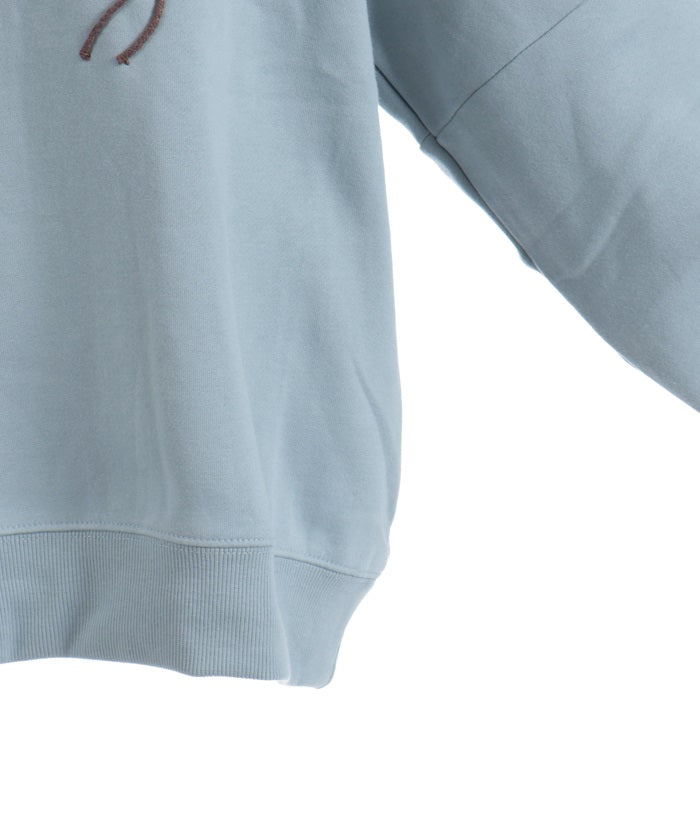 Zip Brushed Boa Logo Sweatshirt