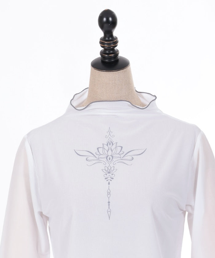 Lotus Tattoo Design Sheer Pullover