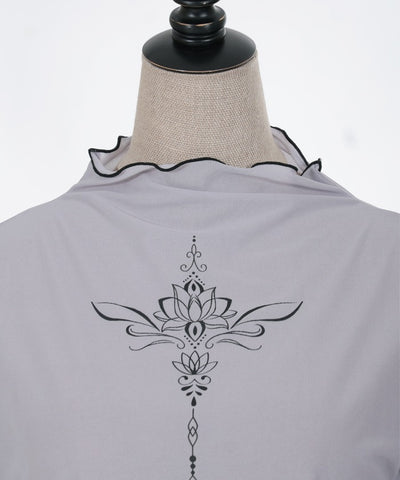 Lotus Tattoo Design Sheer Pullover