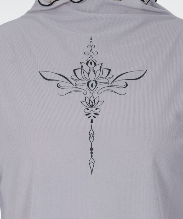 Lotus Tattoo Design Sheer Pullover