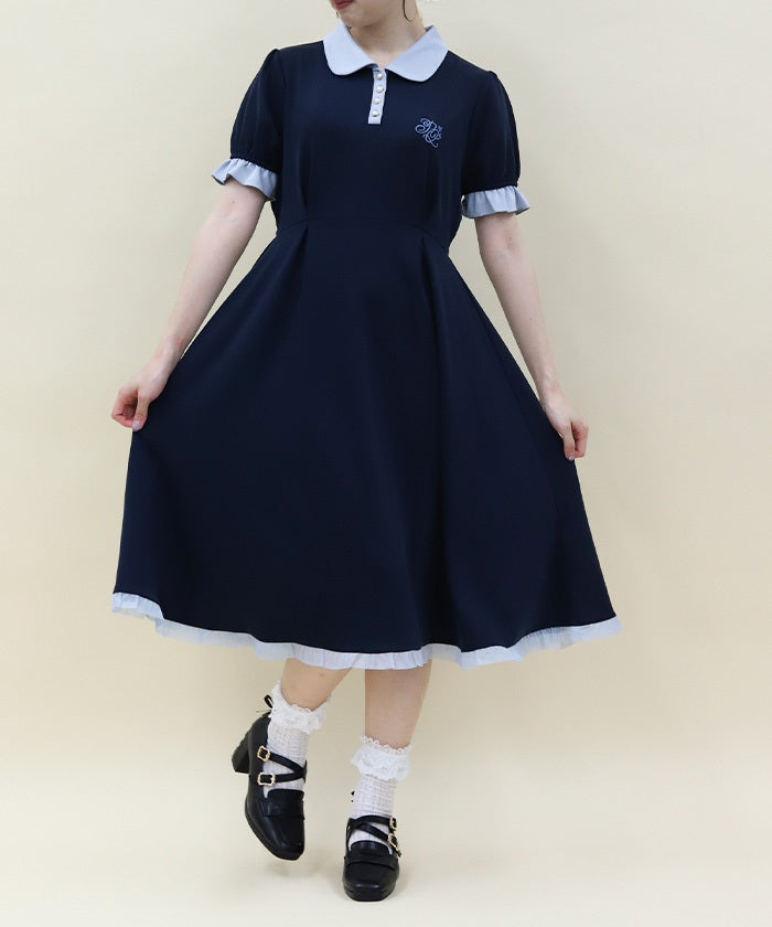 Bicolor Smooth Polo Dress