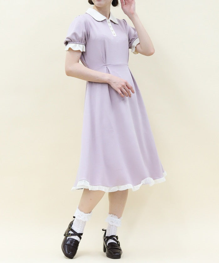 Bicolor Smooth Polo Dress