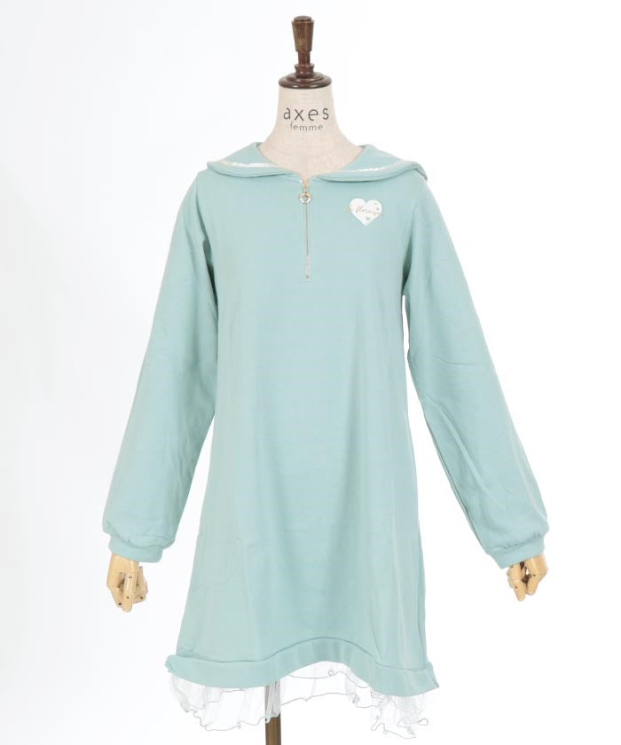 Zip Sailor Hoodie Dress  axes femme from JAPAN