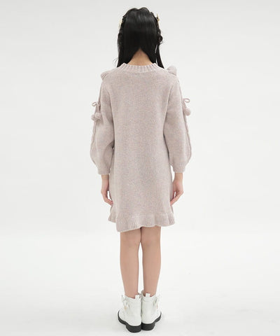 Flower Embroidery Knit Dress (Time-limited Price)