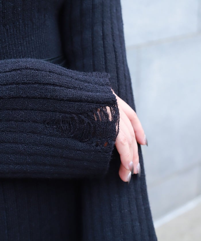 Off-Shoulder Frill Knit Tunic – axes femme from JAPAN