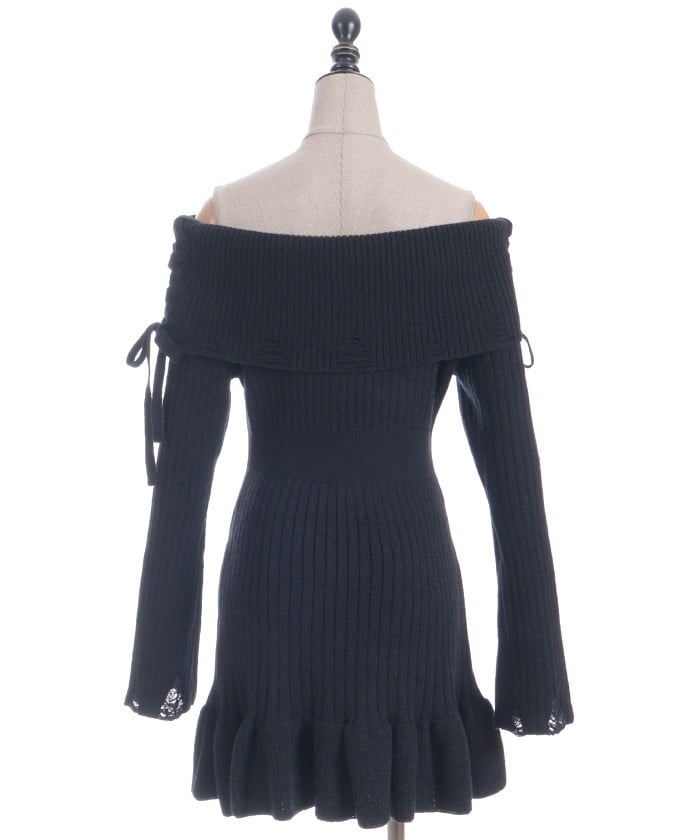 トップス andequal off shoulder frill knit Off-Shoulder Frill Knit Tunic – axes femme from JAPAN