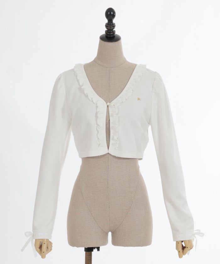 Frill Cropped Cut Cardigan – axes femme from JAPAN