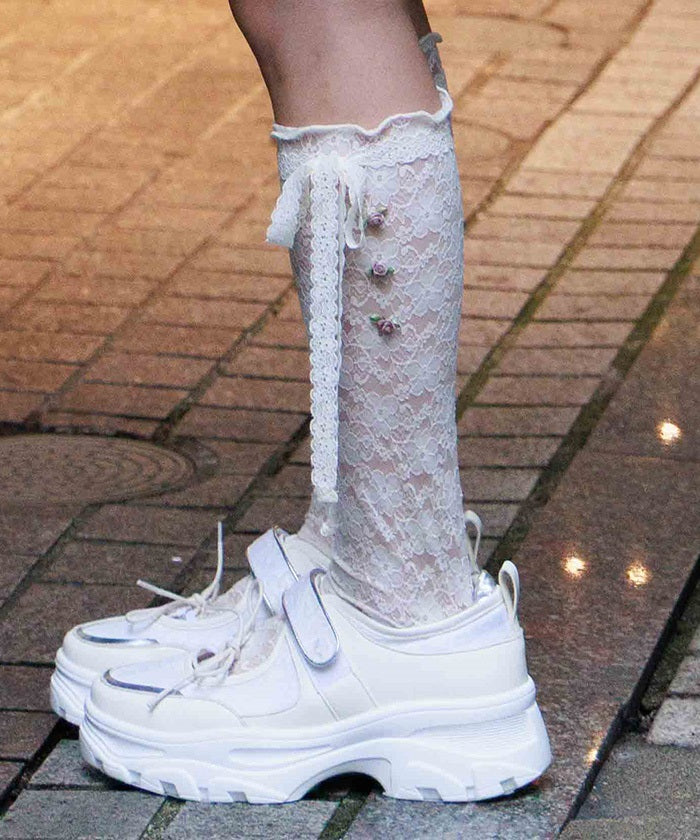 Rose & Ribbon Lace Socks