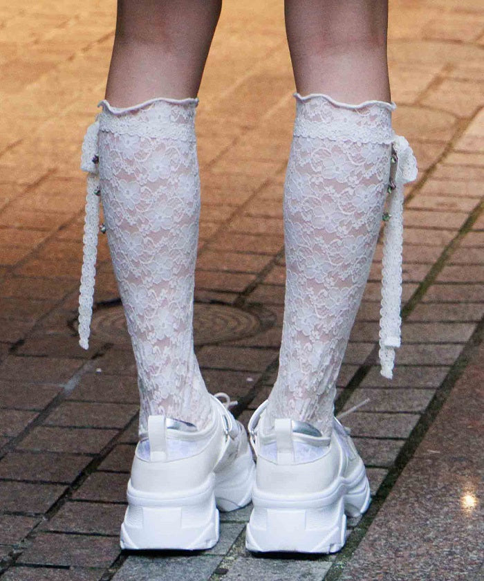 Rose & Ribbon Lace Socks