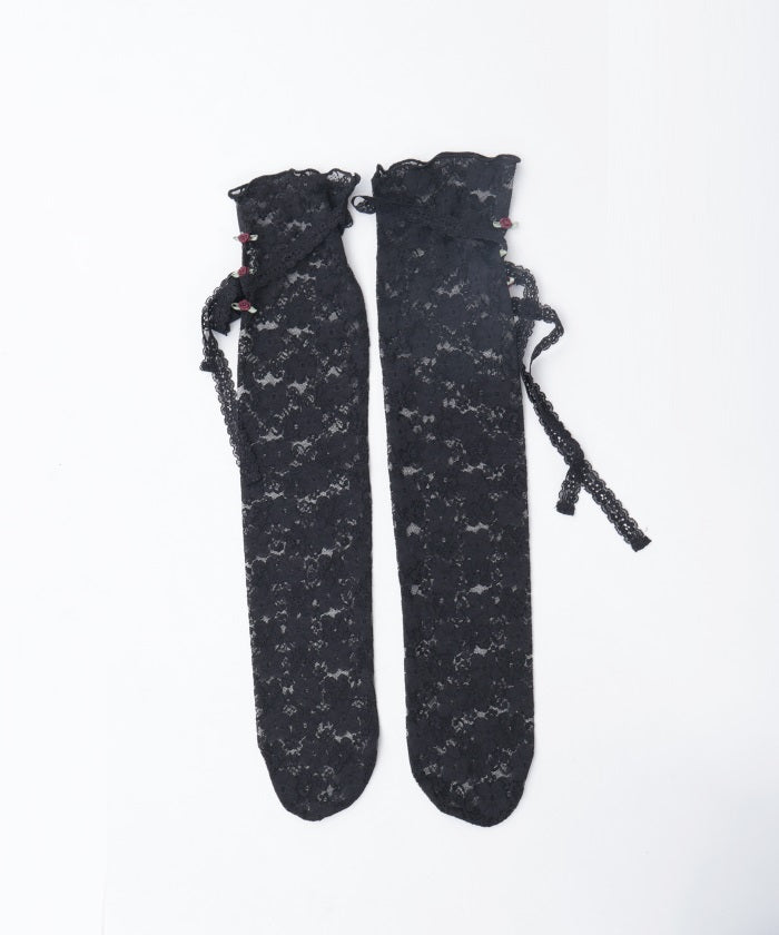 Rose & Ribbon Lace Socks