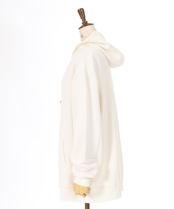 Brushed Boa Long Hoodie with Zip