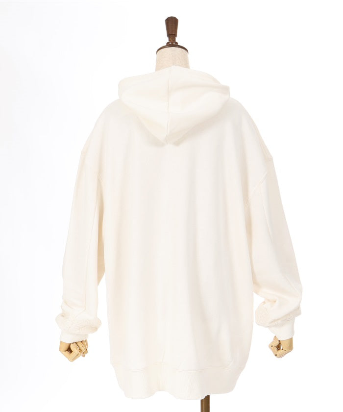 Brushed Boa Long Hoodie with Zip