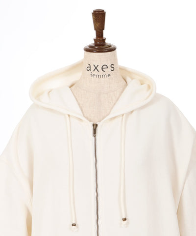 Brushed Boa Long Hoodie with Zip