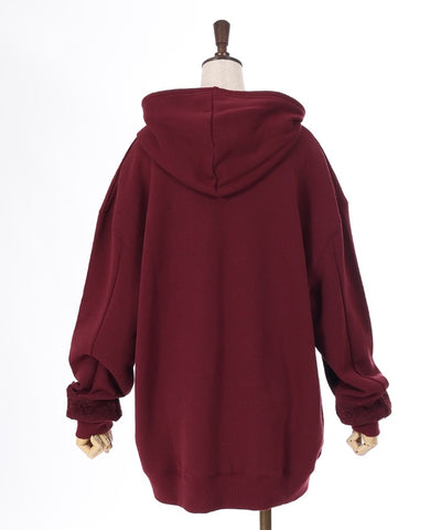 Brushed Boa Long Hoodie with Zip