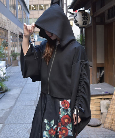 Drawstring Sleeve Hoodie