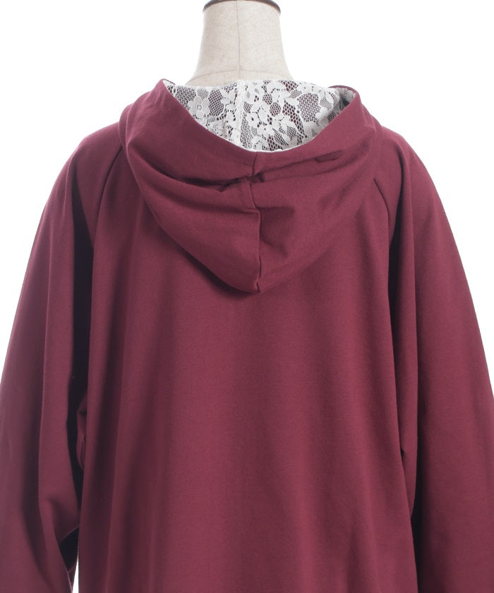 Lace-Up Double Zip Hoodie – axes femme from JAPAN