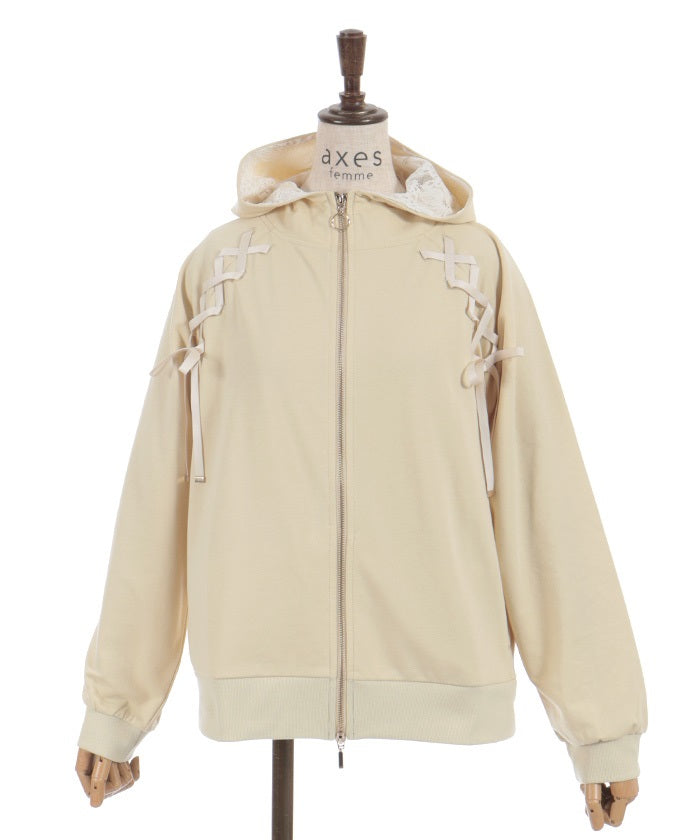UV Cut Lace-Up Hoodie (Time-limited Price) – axes femme from JAPAN