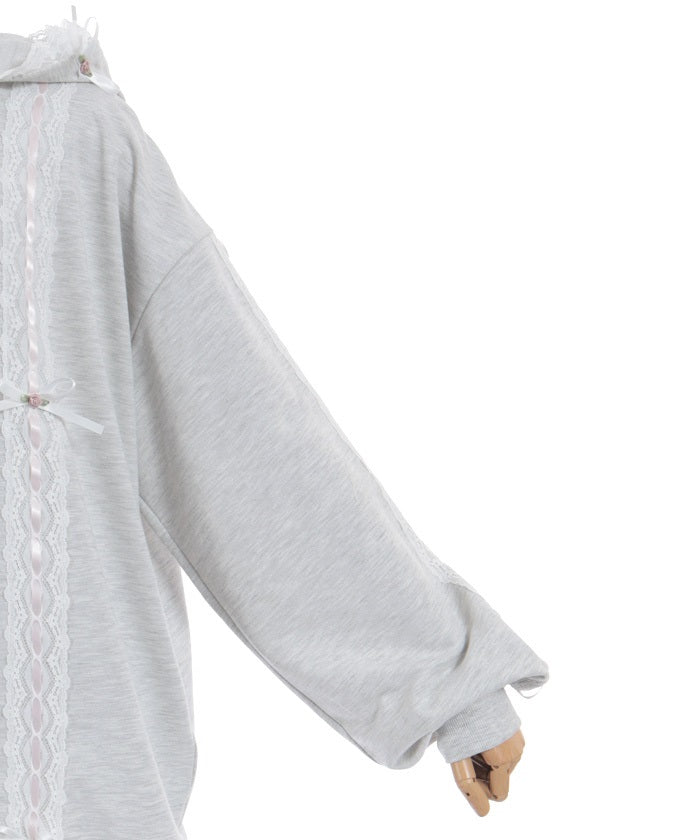 Rose Ribbon Back Lace Hoodie – axes femme from JAPAN