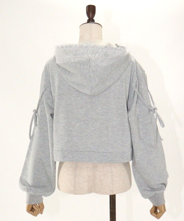 Lamé & Tulle Frill Hoodie – axes femme from JAPAN