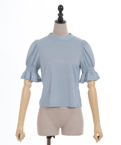 Glitter Cut-and-Sewn Pullover with Camisole