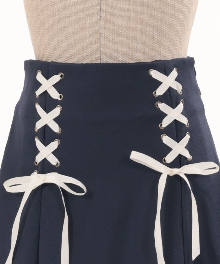 Lace-Up High Waisted Skirt