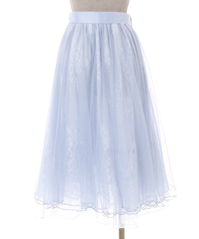 Lace Tulle Skirt with Ribbon