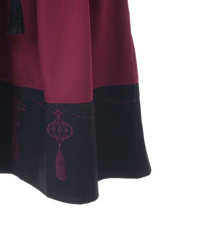 Asian Lantern Embroidery Skirt