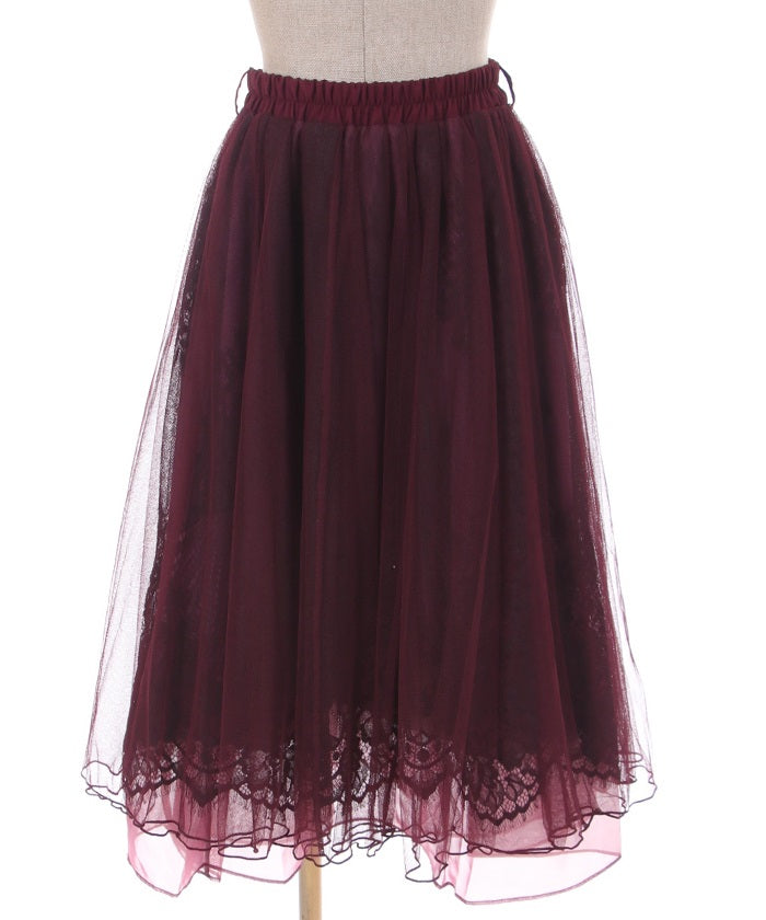 Lace & Tulle Skirt with Ribbon