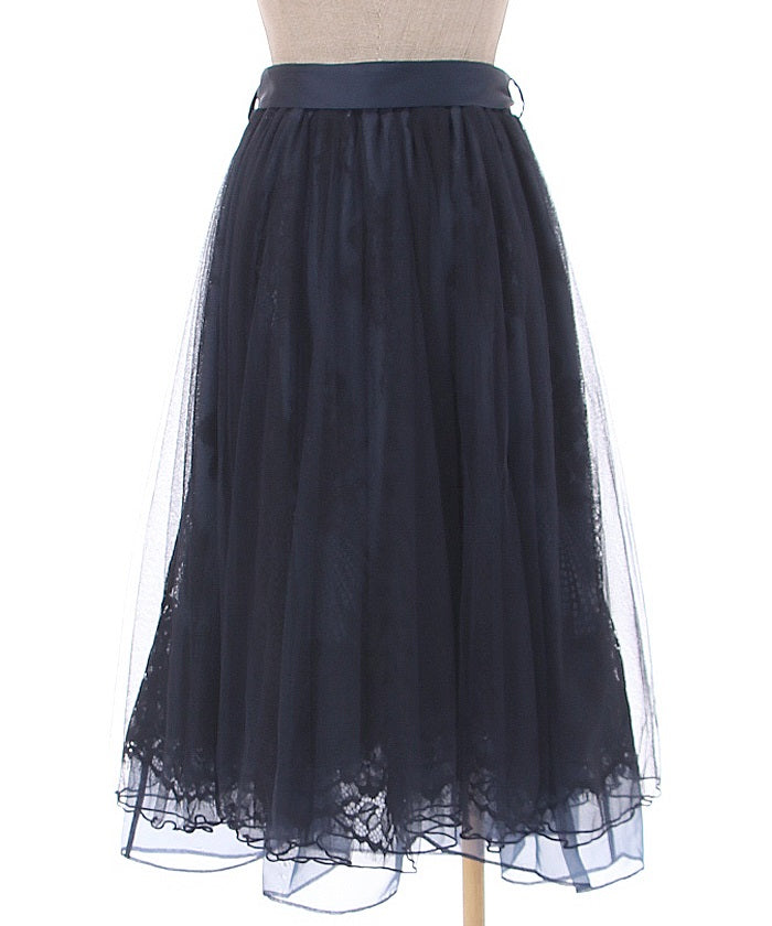 Lace & Tulle Skirt with Ribbon