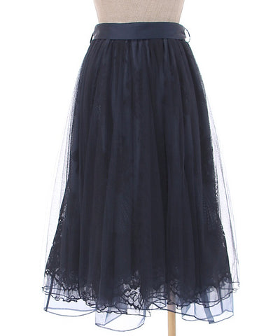 Lace & Tulle Skirt with Ribbon