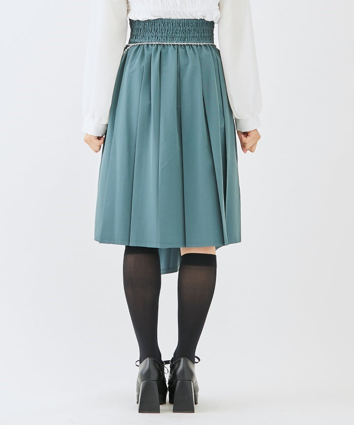 Chinese Button Asymmetric Skirt