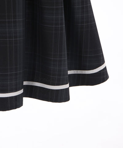 Cadre Embroidery Tuck Skirt with Suspenders