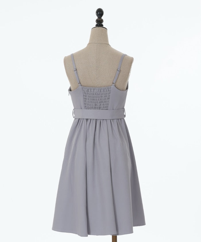 Flared Camisole Dress with Belt