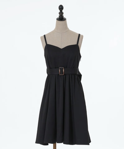 Flared Camisole Dress with Belt