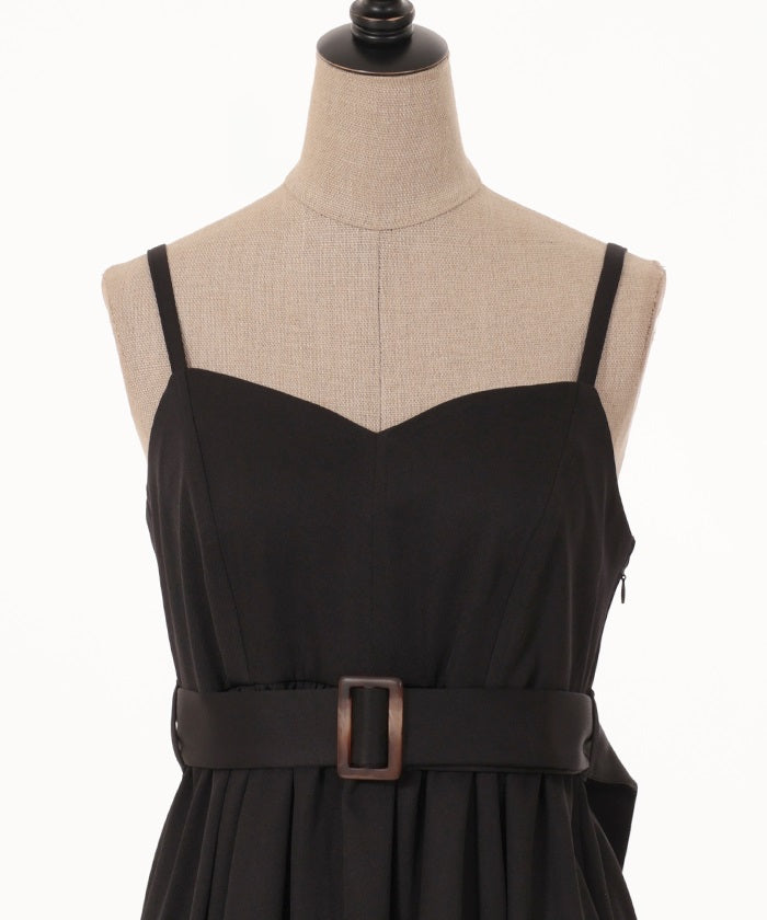 Flared Camisole Dress with Belt