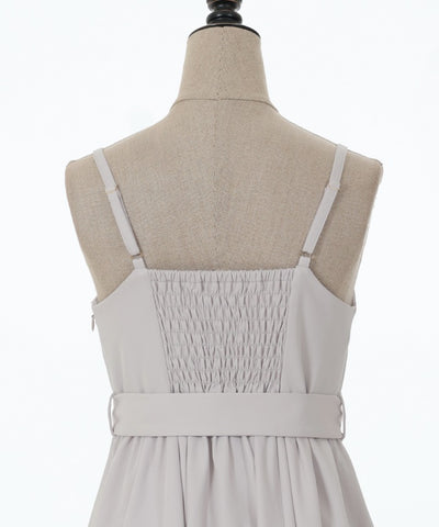 Flared Camisole Dress with Belt