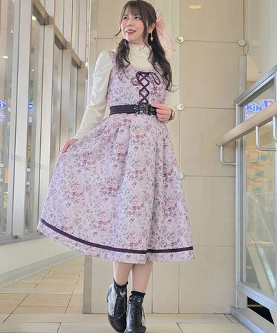 Romantic Rose Pattern Jumper Dress