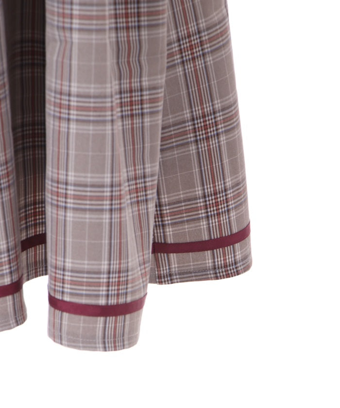 Double-buttoned Check Short-sleeve Dress