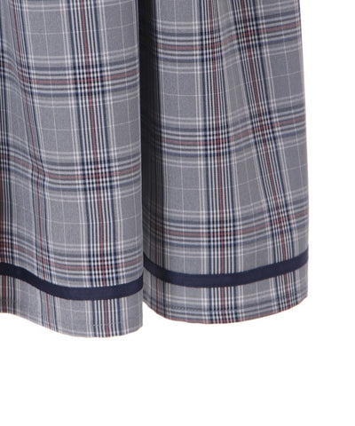 Double-buttoned Check Short-sleeve Dress