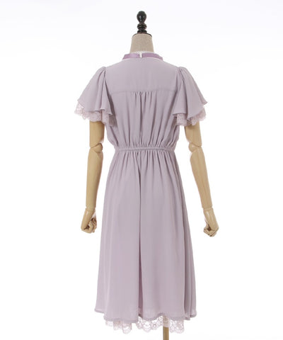 Patchwork Frill Sleeve Dress