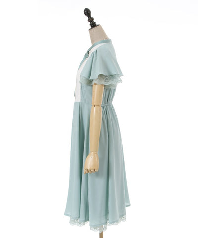 Patchwork Frill Sleeve Dress