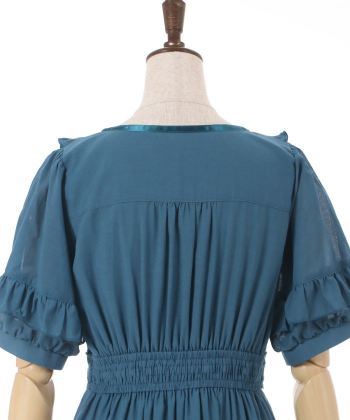 Lace Stripe Tiered Dress