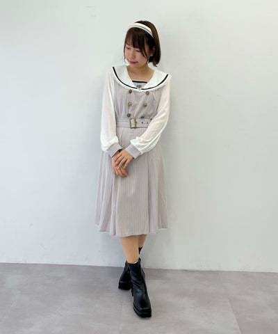 Emblem Embroidery Sailor Dress