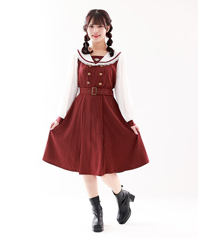 Emblem Embroidery Sailor Dress