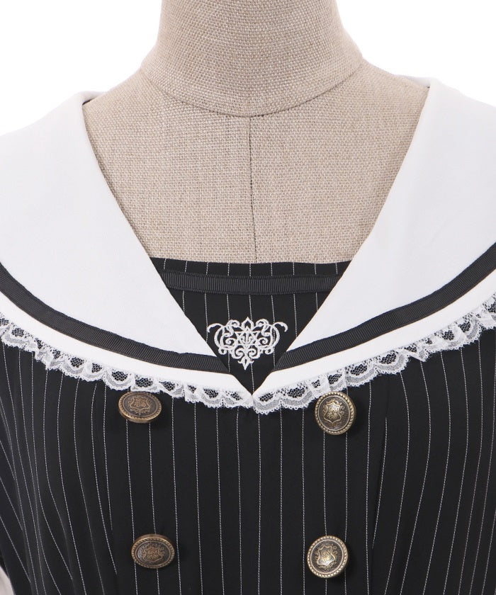 Emblem Embroidery Sailor Dress