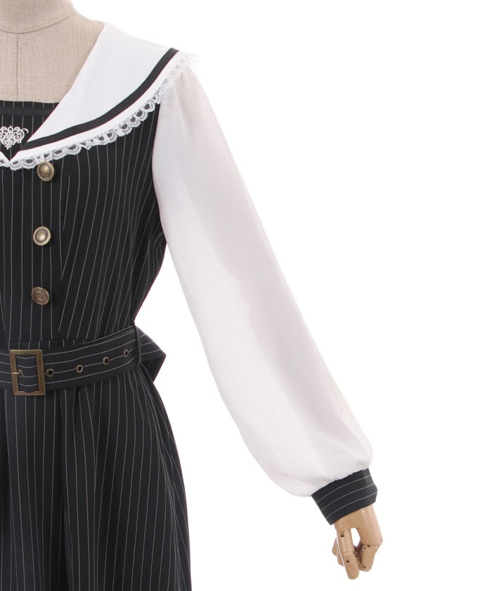 Emblem Embroidery Sailor Dress