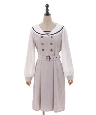 Emblem Embroidery Sailor Dress