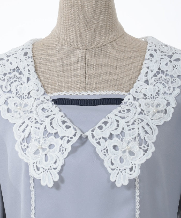 Lace Collar Design Dress