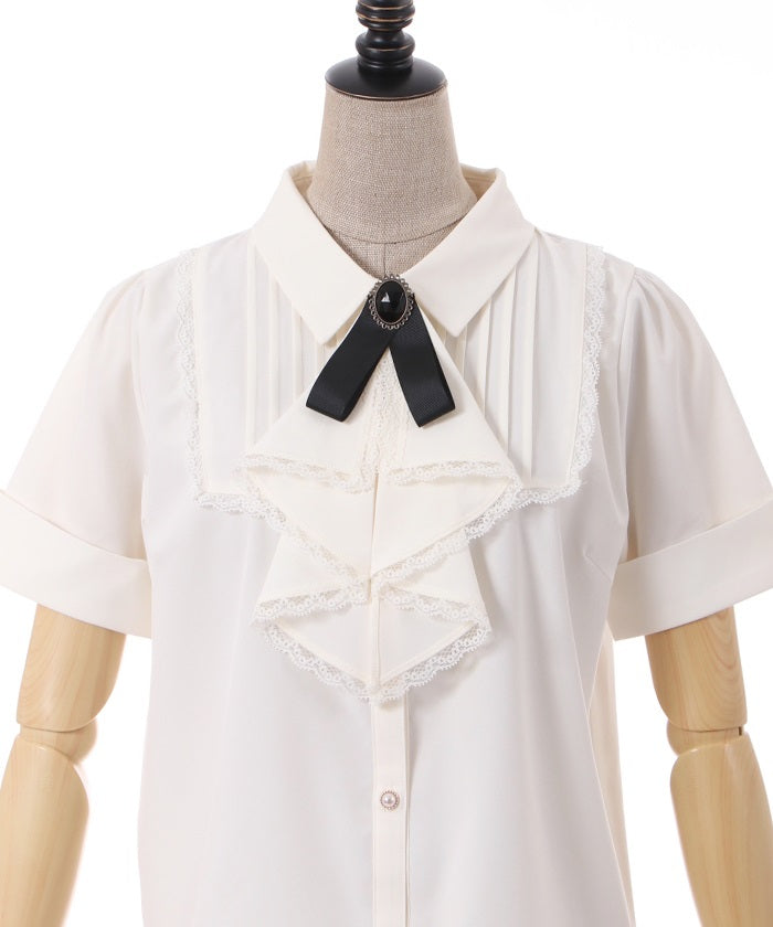 Jabot Brooch Blouse